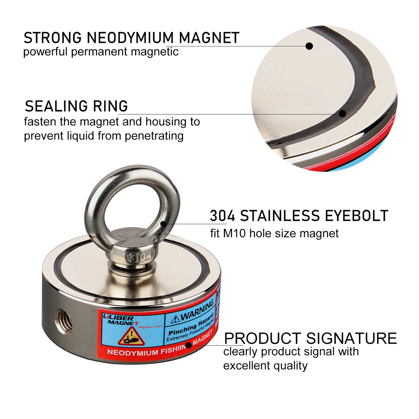 Double Sided 500KG to 700KG Round Neodymium Magnet Hook Salvage - Your Best Outdoor Shop