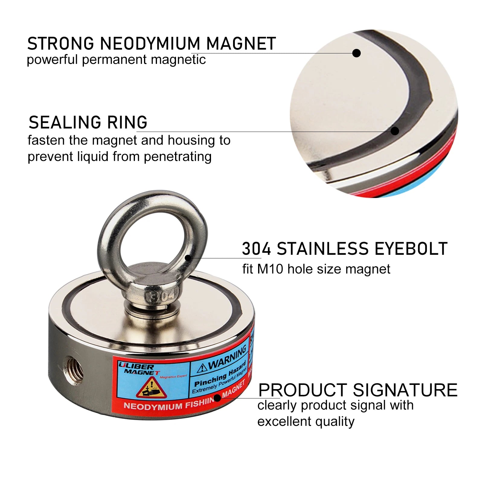 Double Sided 500KG to 700KG Round Neodymium Magnet Hook Salvage - Your Best Outdoor Shop