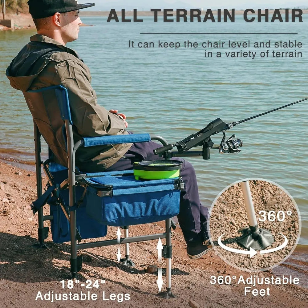 Fishing chair with pole rack and cooler - Your Best Outdoor Shop