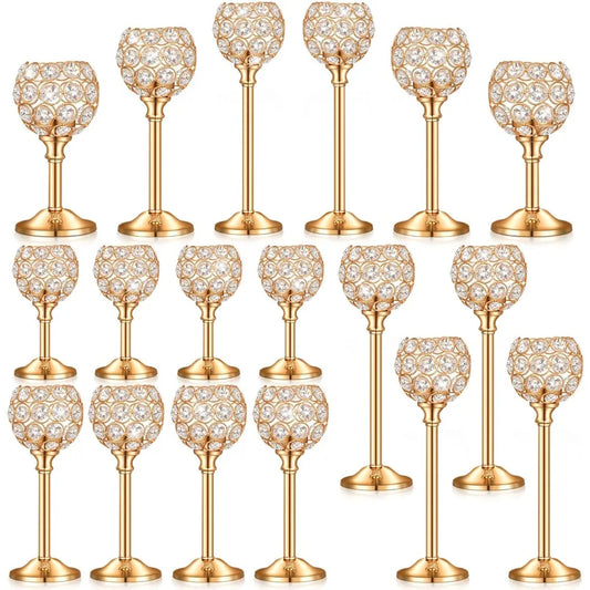 18 Pieces Crystal Candle Holder Bulk Candle Stick Holder - Your Best Outdoor Shop