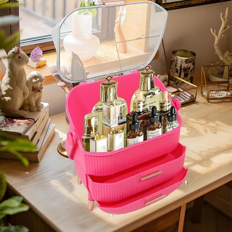 Makeup organizer for vanity Skincarekin care product jewelry storage box.(WHITE) - Your Best Outdoor Shop