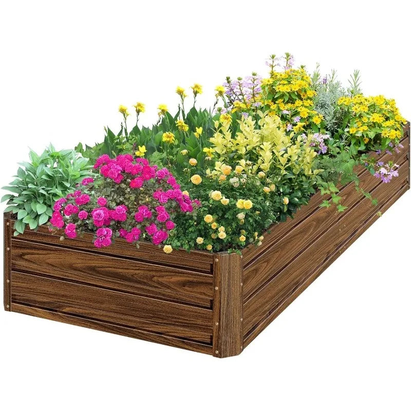 Raised Garden Bed 8x4x1FT Outdoor Large Metal Planter - Your Best Outdoor Shop