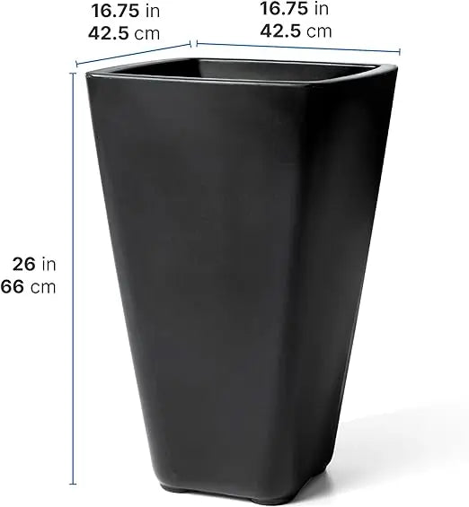 Modern 26" Tall Square Indoor Outdoor Plastic Planter - Your Best Outdoor Shop