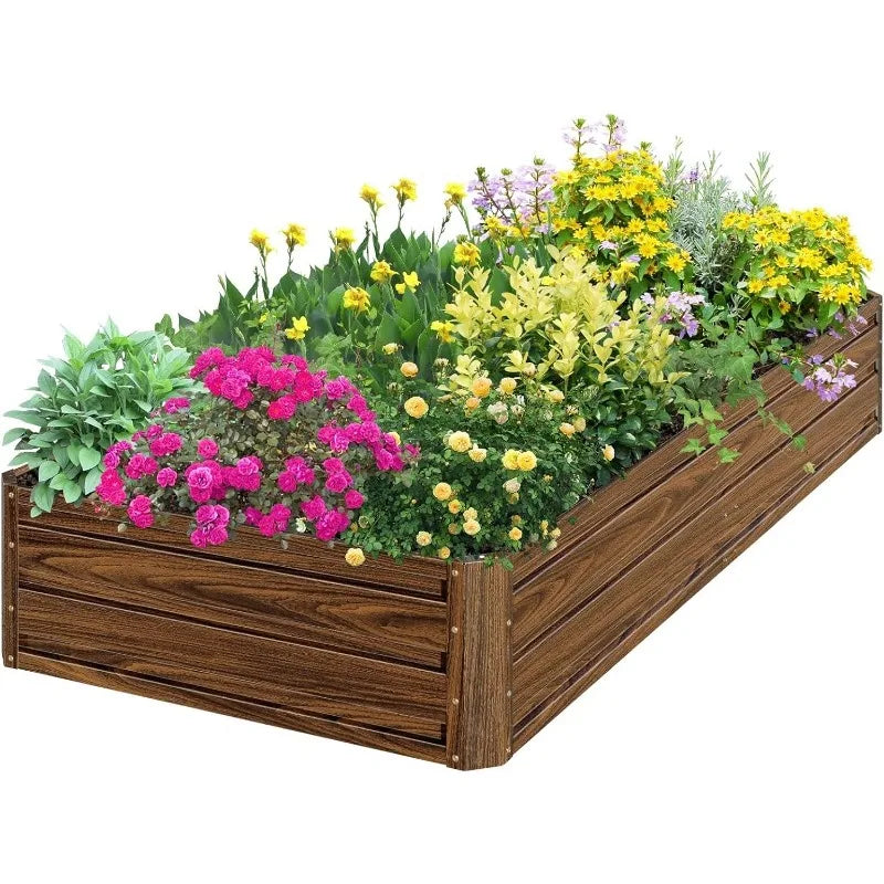 Raised Garden Bed 8x4x1FT Outdoor Large Metal Planter - Your Best Outdoor Shop