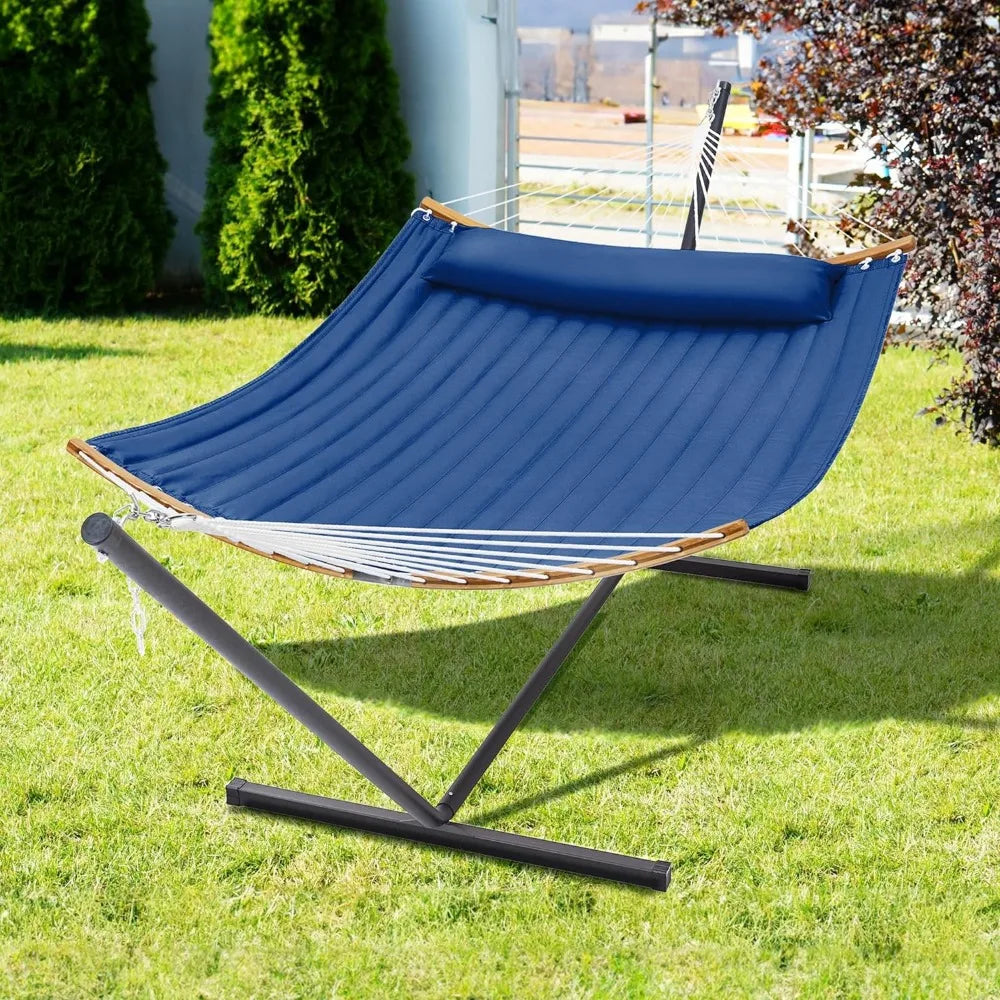 Curved-Bar Hammock with Stand, 2 Person Heavy Duty Hammock Frame, - Your Best Outdoor Shop