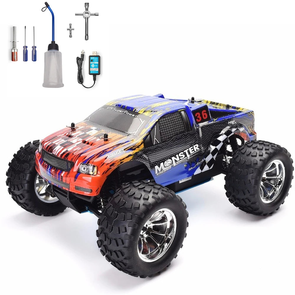 HSP RC Car 1:10 Scale Two Speed Off Road Monster Truck Nitro Gas Power 4wd Remote Control Car High Speed Hobby Racing RC Vehicle - Your Best Outdoor Shop