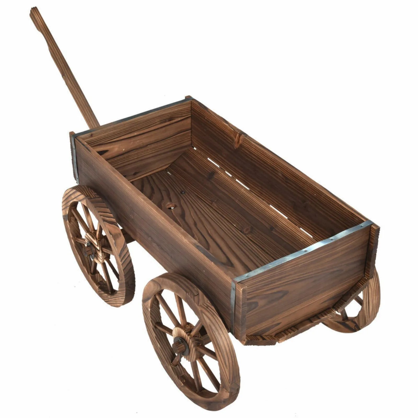 US Wooden Car Flower Pot Vertical Wheeled - Your Best Outdoor Shop