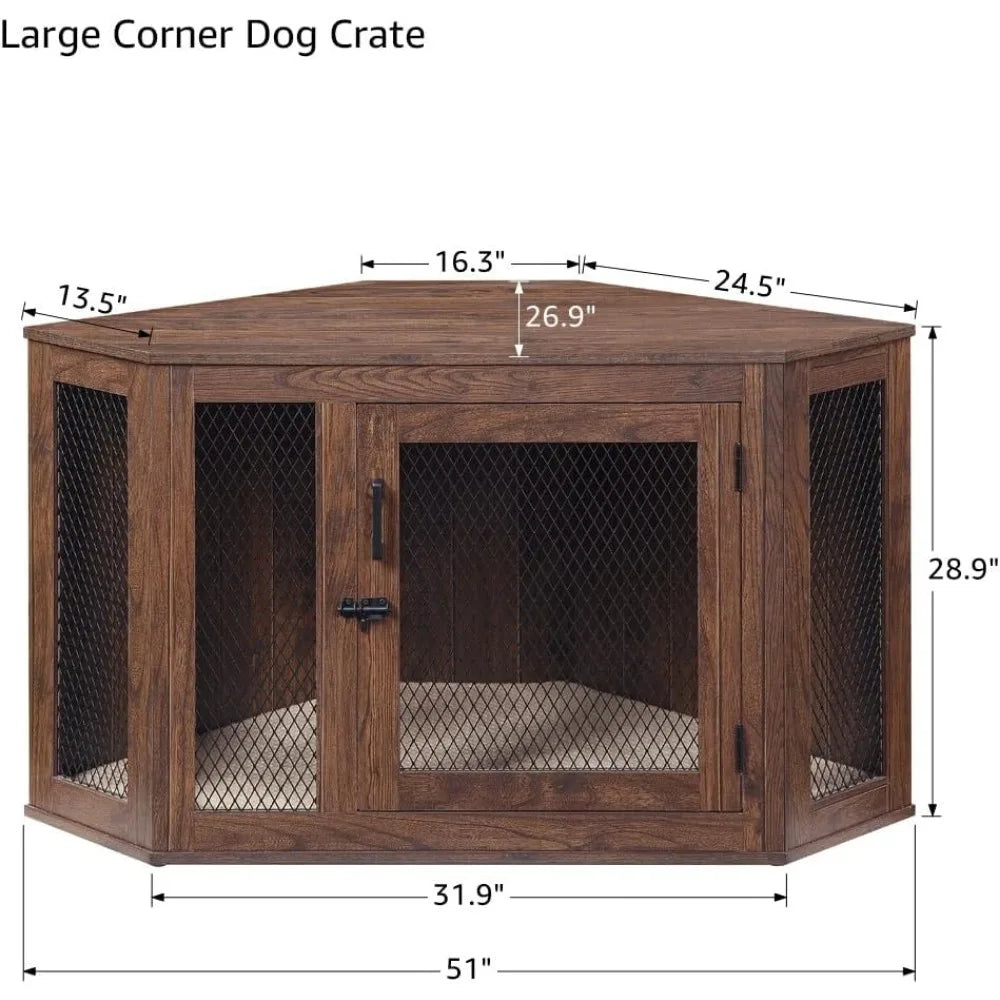 Medium To Large Dog Corner Kennel, Indoor Beautiful Puppy Kennel