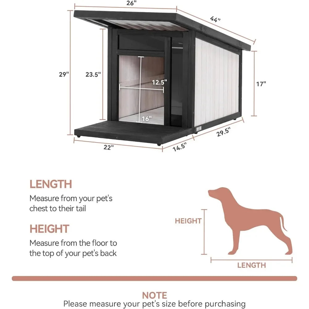 Dog House Outdoor Waterproof Pitched Roof To Against Rain