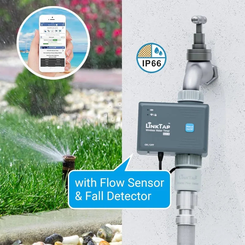 LinkTap G2S Wireless Water Timer &Gateway &Flow Meter -Smart Sprinkler Timer