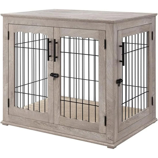 Furniture Style Dog Crate End Table Double Doors