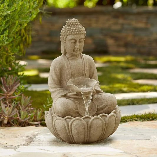 Sitting Buddha Zen Outdoor Water Fountain