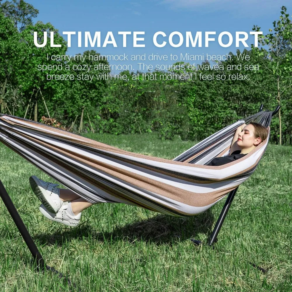 Double Hammock with 2 Person Heavy Duty Outside Garden Yard - Your Best Outdoor Shop