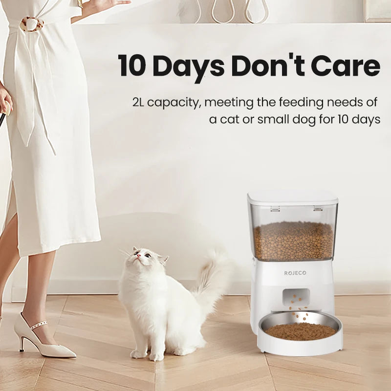 2L Automatic WIFI Cat Feeder Smart Pet Food Dispenser