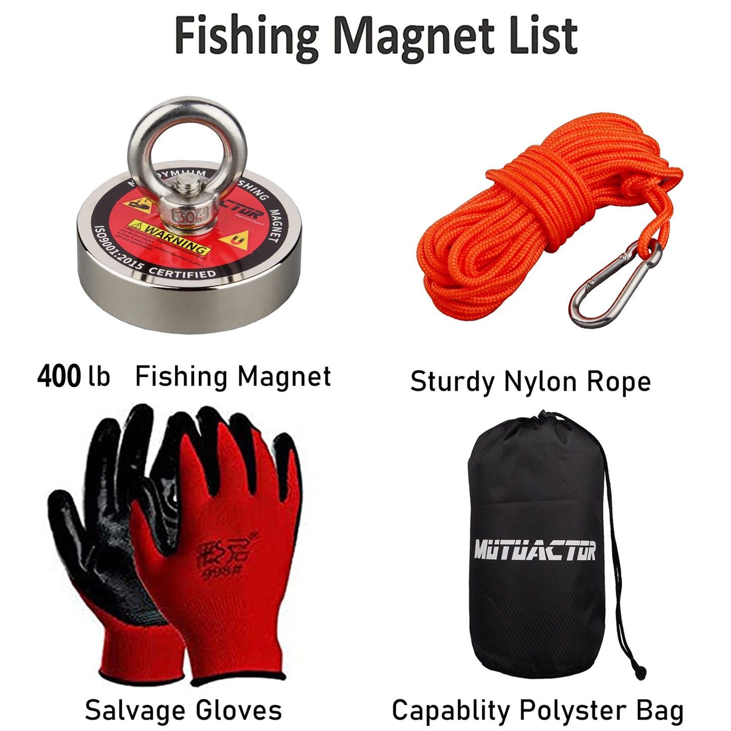 400lb Single side Magnets Fishing Grapping Hook