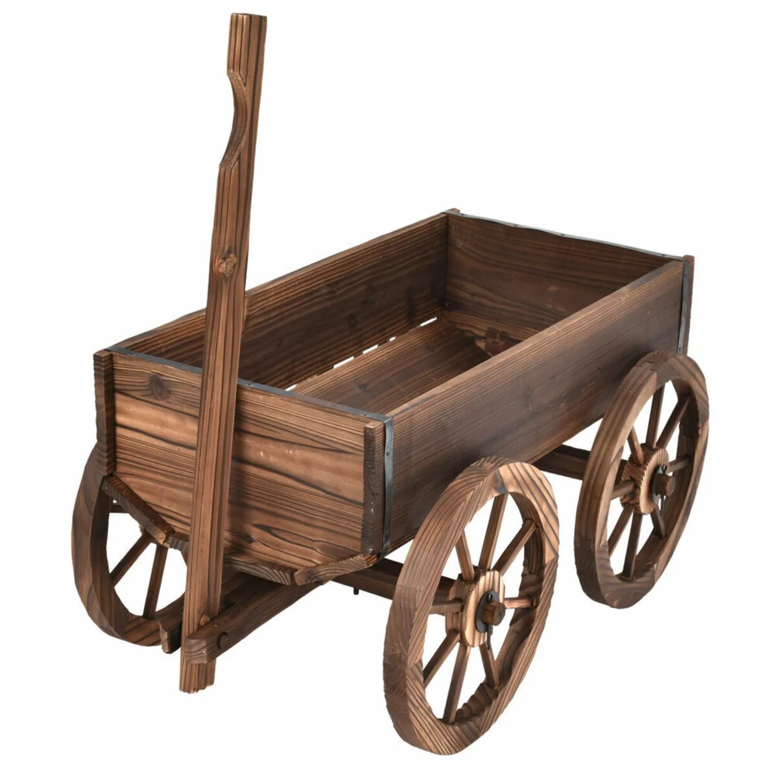 US Wooden Car Flower Pot Vertical Wheeled - Your Best Outdoor Shop