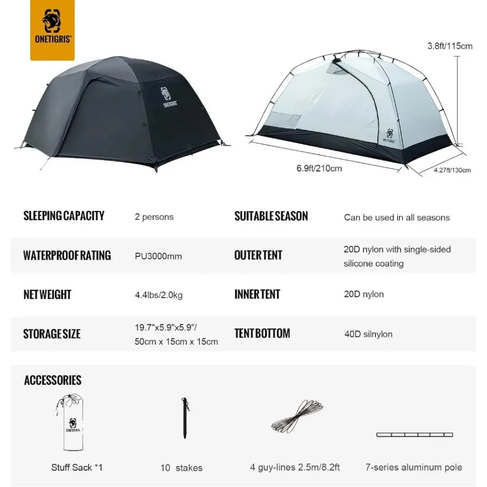 Camping Tent Backpacking 2 Person Waterproof Lightweight - Your Best Outdoor Shop