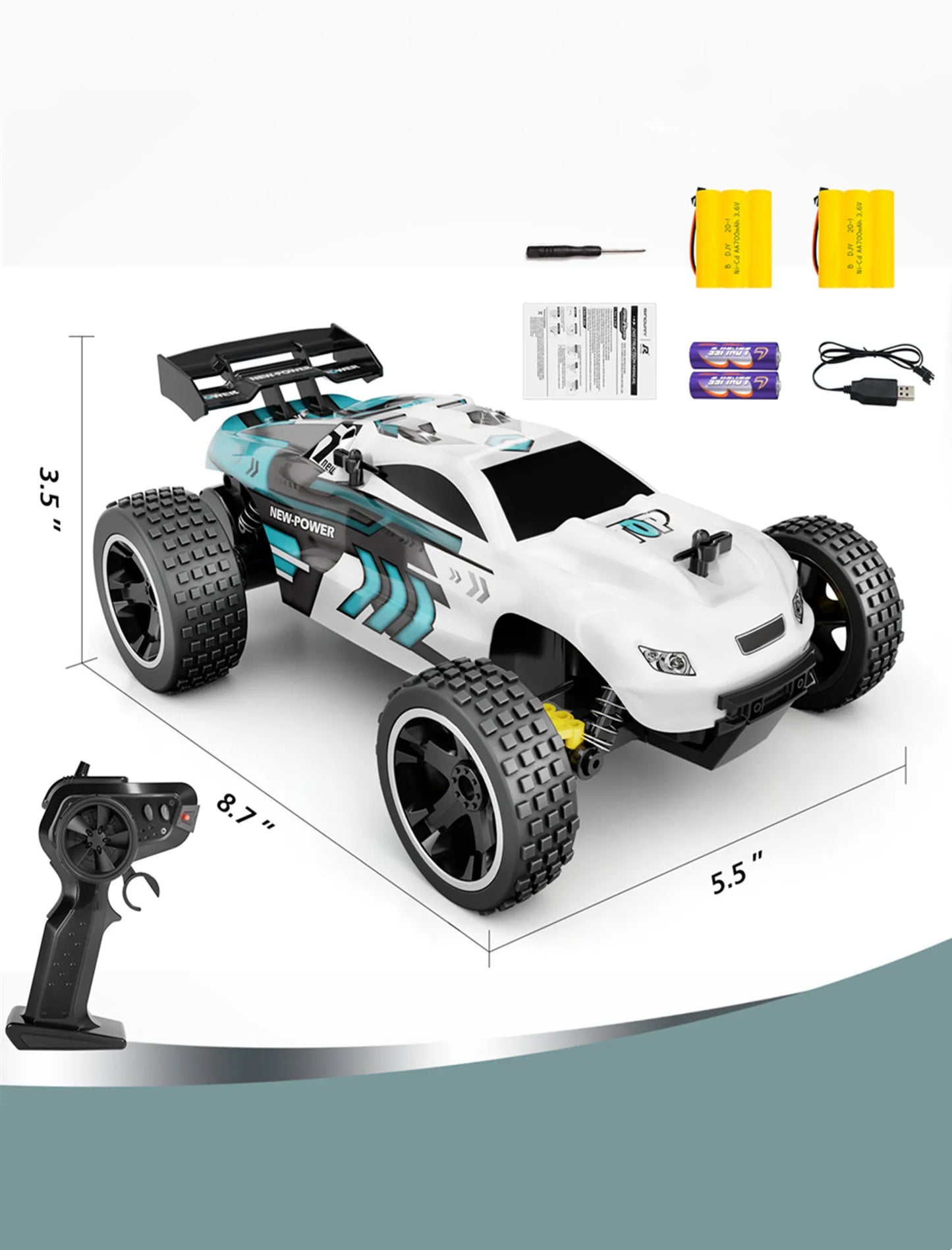 2WD Toy Cars Buggy for Boys & Girls, Kids Toys Accessories White