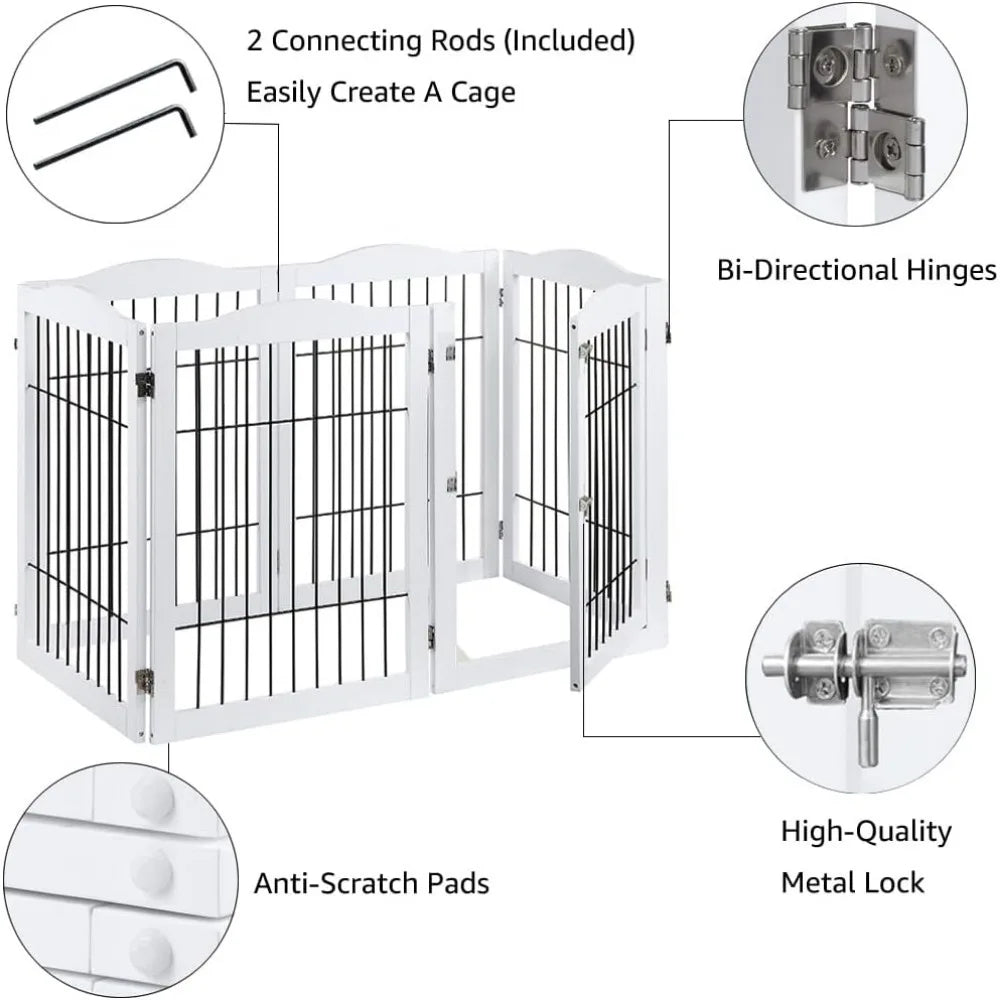 Extra Wide Pet Gate Dog Supplies Foldable Pet Barrier