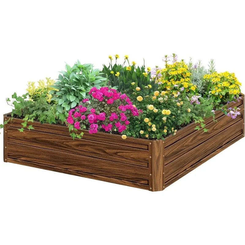 Raised Garden Bed 8x4x1FT Outdoor Large Metal Planter - Your Best Outdoor Shop