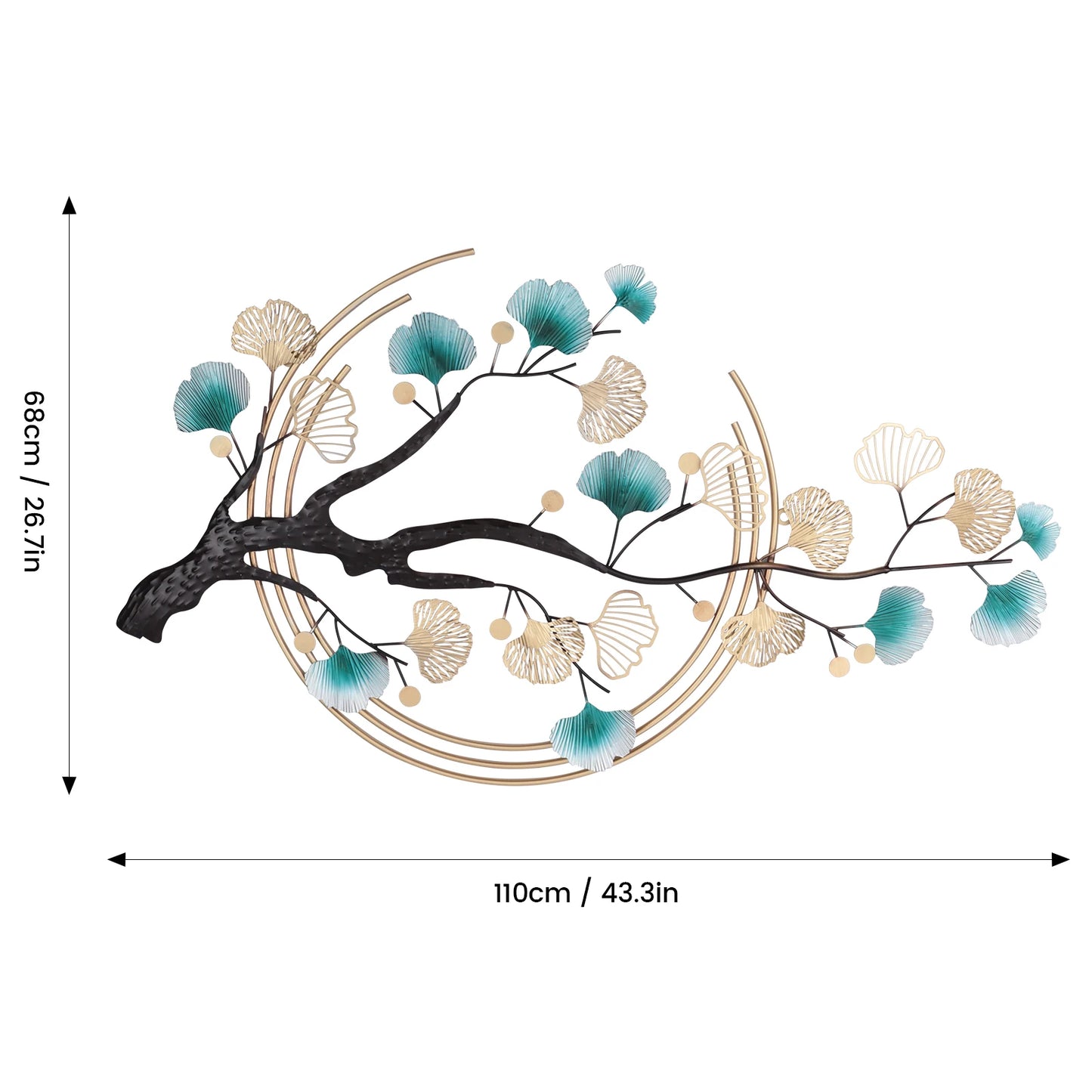 3D Ginkgo Tree Leaf Metal Wall Art