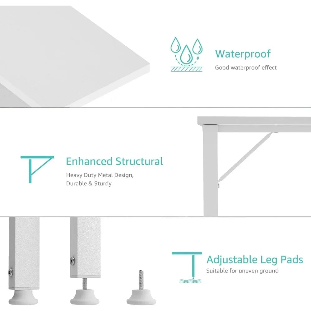 39 Inch White Computer Desk With Power Outlet Table - Your Best Outdoor Shop