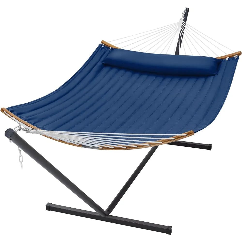 Curved-Bar Hammock with Stand, 2 Person Heavy Duty Hammock Frame, - Your Best Outdoor Shop