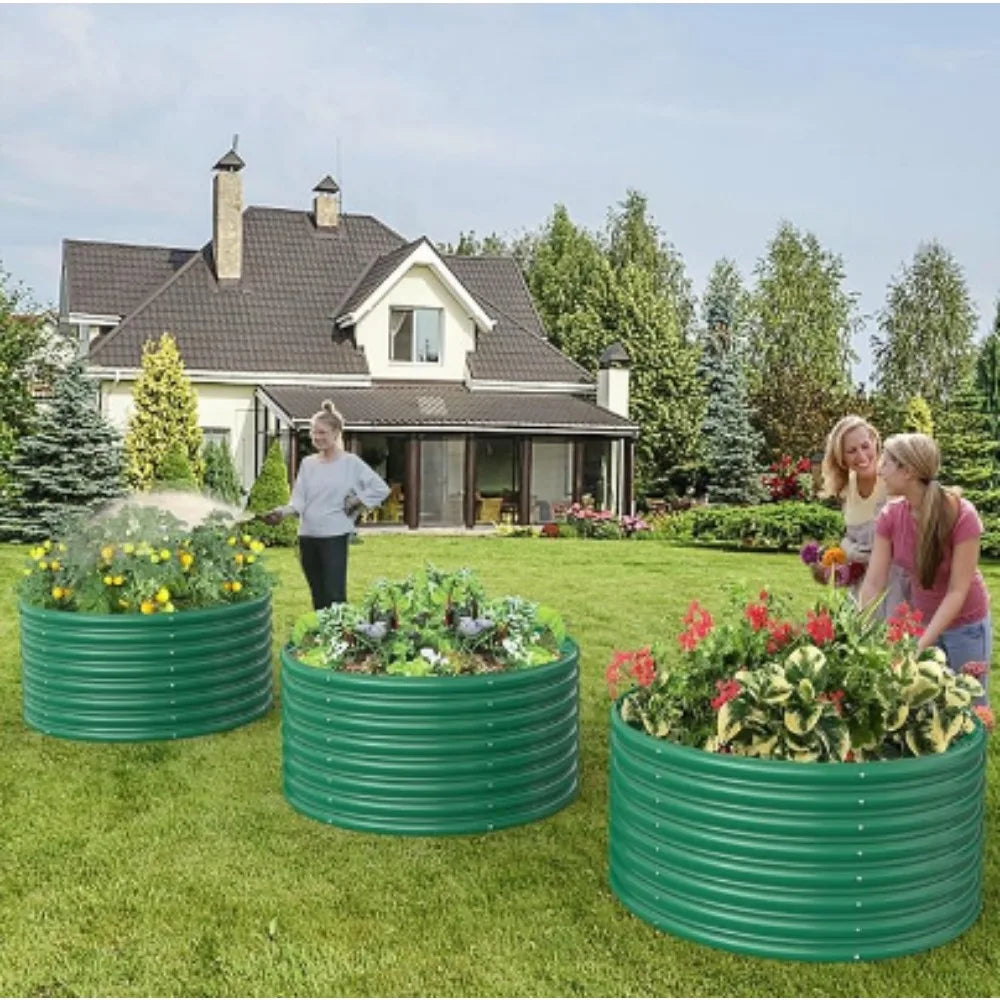 2-Pack 3FT(D) X2FT(H) Round Galvanized Raised Garden Bed - Your Best Outdoor Shop