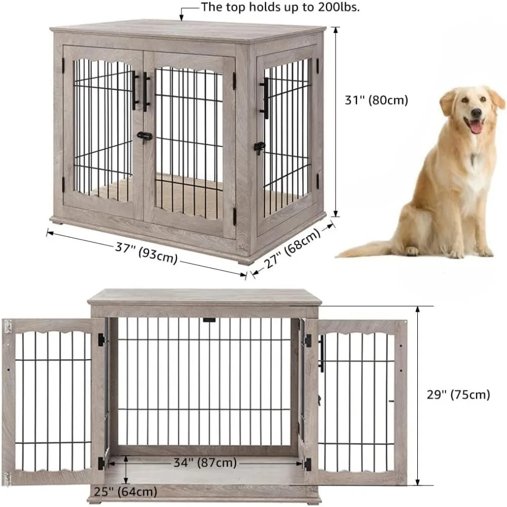 Furniture Style Dog Crate End Table Double Doors