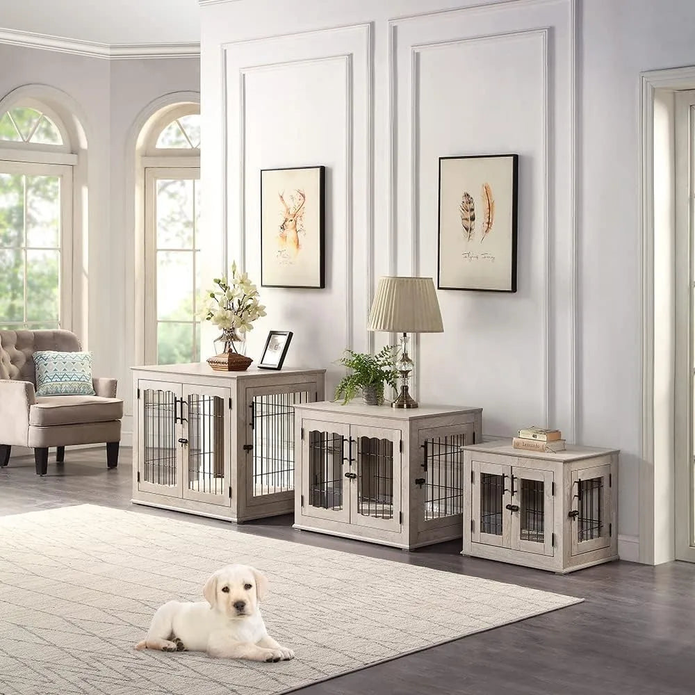 Furniture Style Dog Crate End Table Double Doors